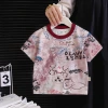 Boys' short-sleeved set 2025 Summer thin style Baby summer thin style children's graffiti Korean version children's clothing consignment details Picture